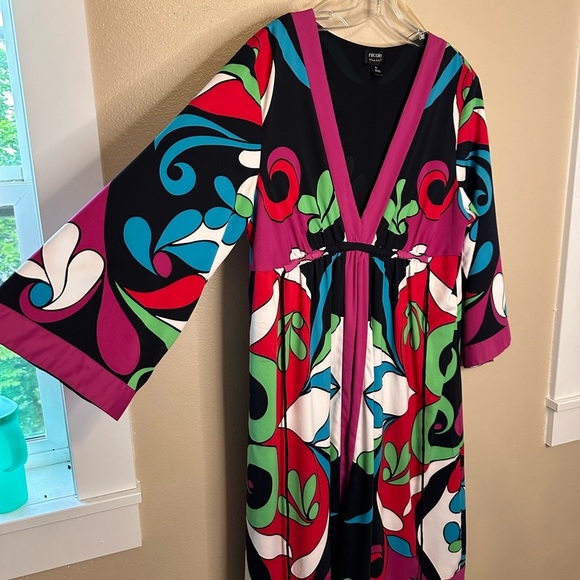 Nicole Miller Women’s Modern Retro MIDI Dress Size 16 Groovy! - Picture 2 of 4